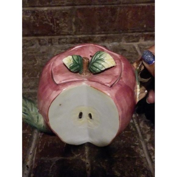 Takahashi Apple Teapot Hand Painted Collectible - Picture 6 of 8